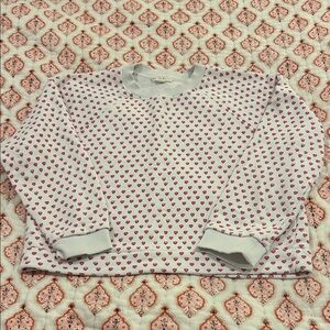 Roller Rabbit White Sweatshirt with Pink Heart Print